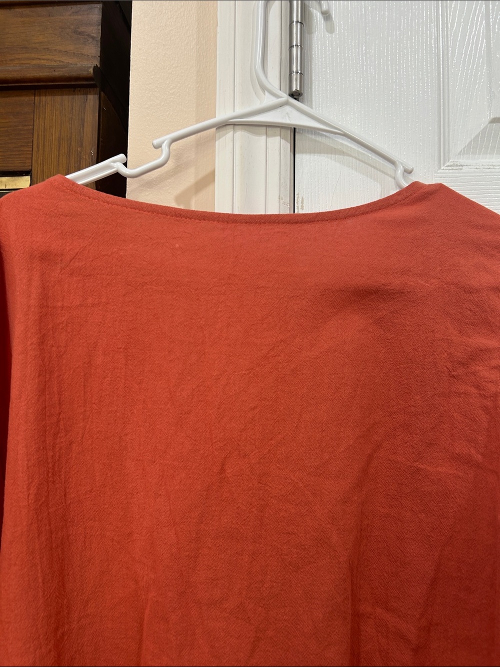 SHEIN Rust Button-Front Ruffled Peplum Blouse - Picture 4 of 4
